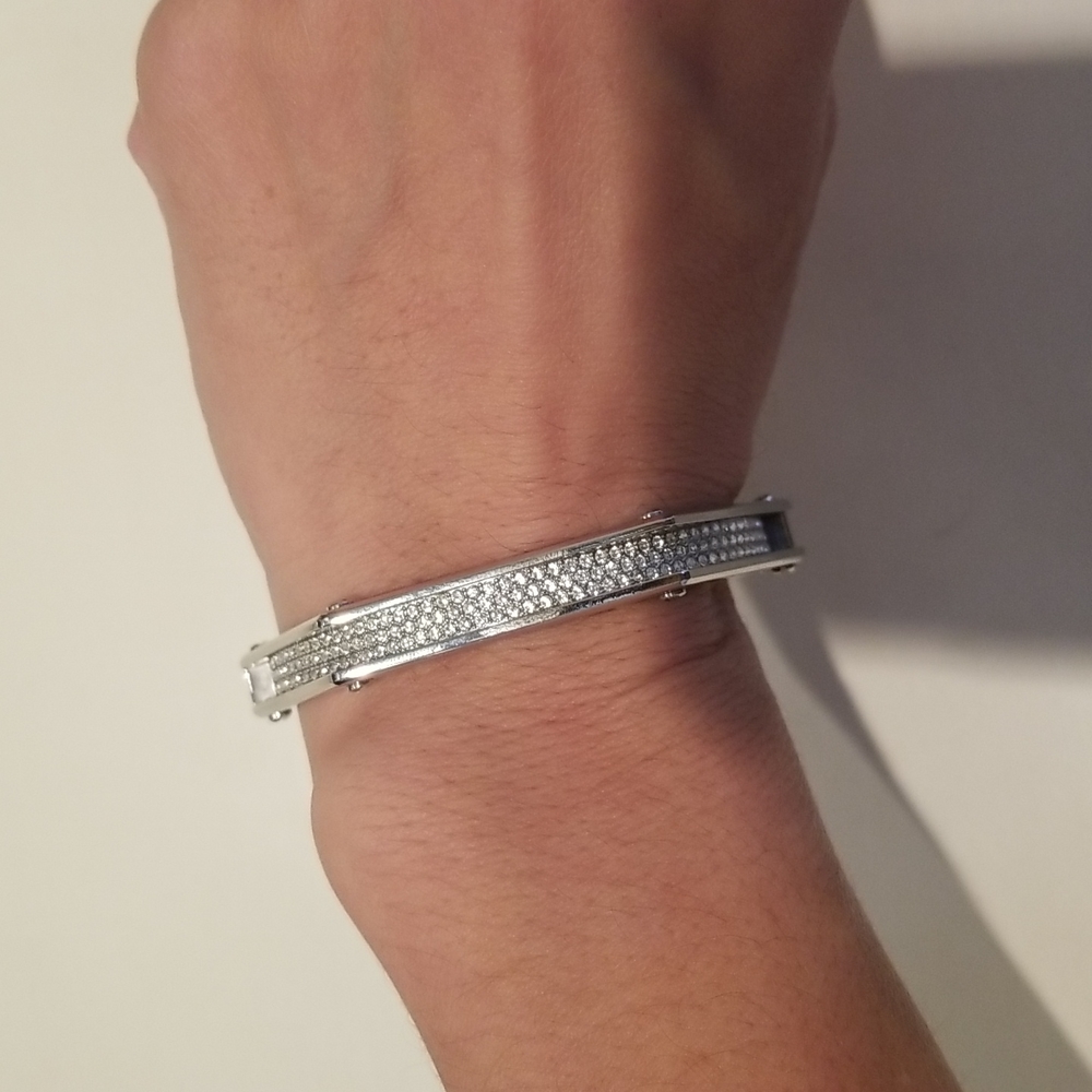 Stainless Steal Bolt Swarovski Bracelet